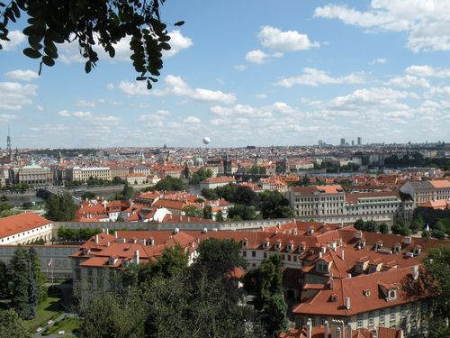 Distant view of Prague city
