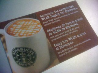 Starbucks WLAN card